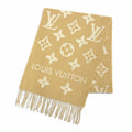 Great LOUIS VUITTON Scarf LV Essential Monogram beige wool Women M77854