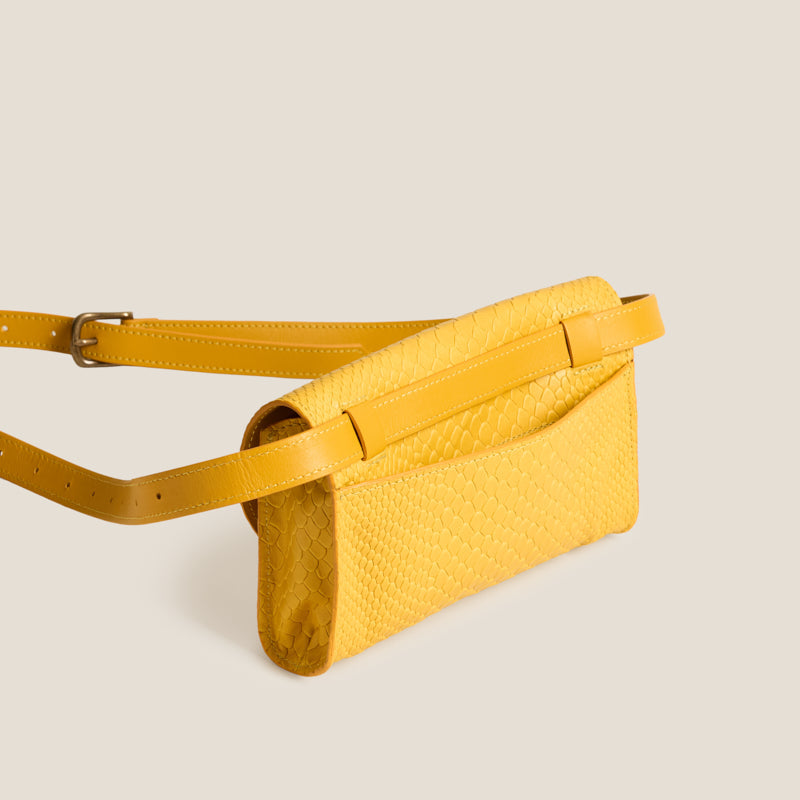 Ace Belt Bag - Leather Yellow Boa