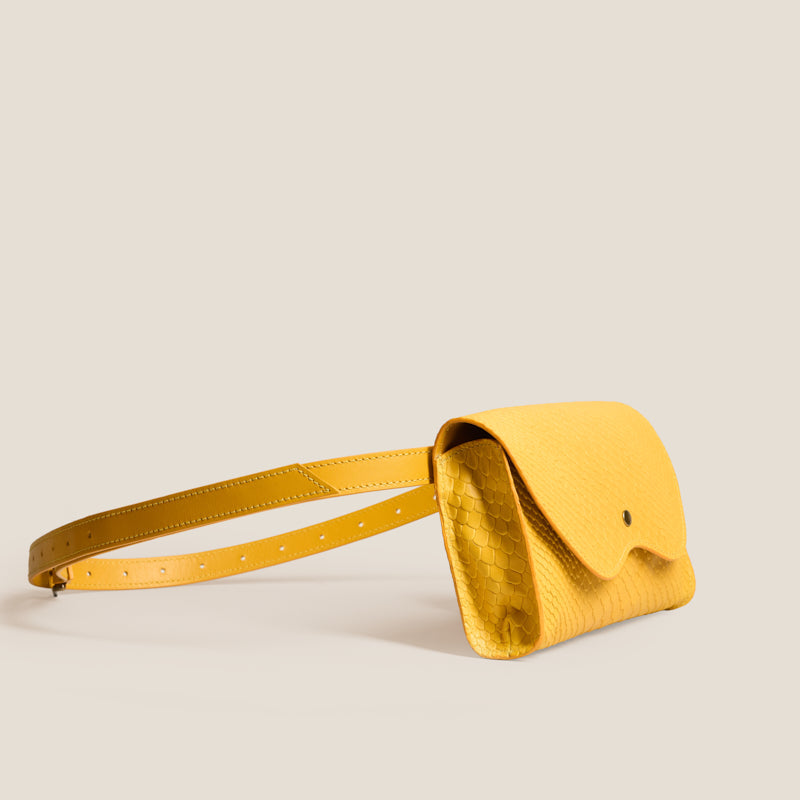 Ace Belt Bag - Leather Yellow Boa