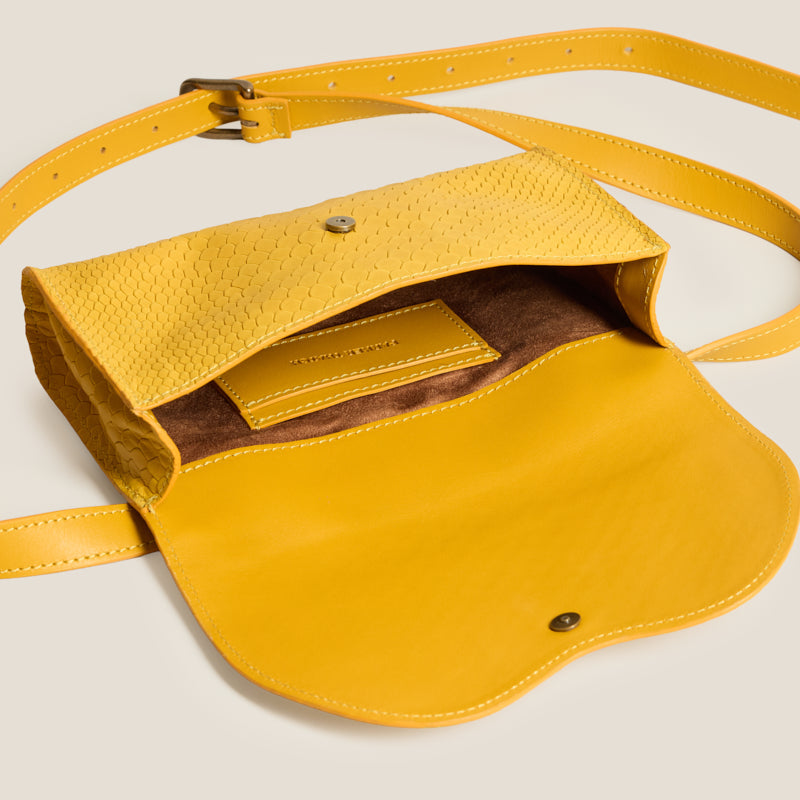 Ace Belt Bag - Leather Yellow Boa