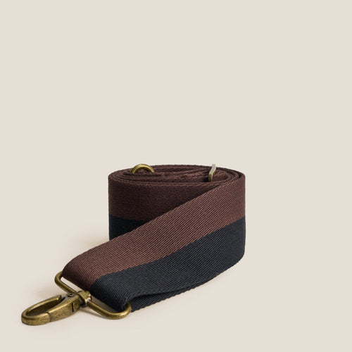 Adjustable Crossbody Strap - Black & Brown Stripe