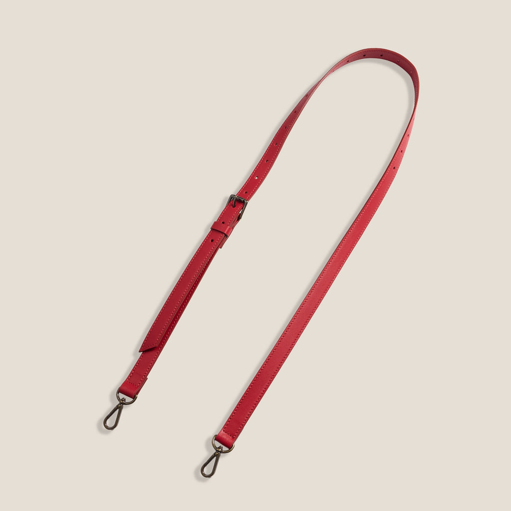Adjustable Crossbody Strap - Leather Red