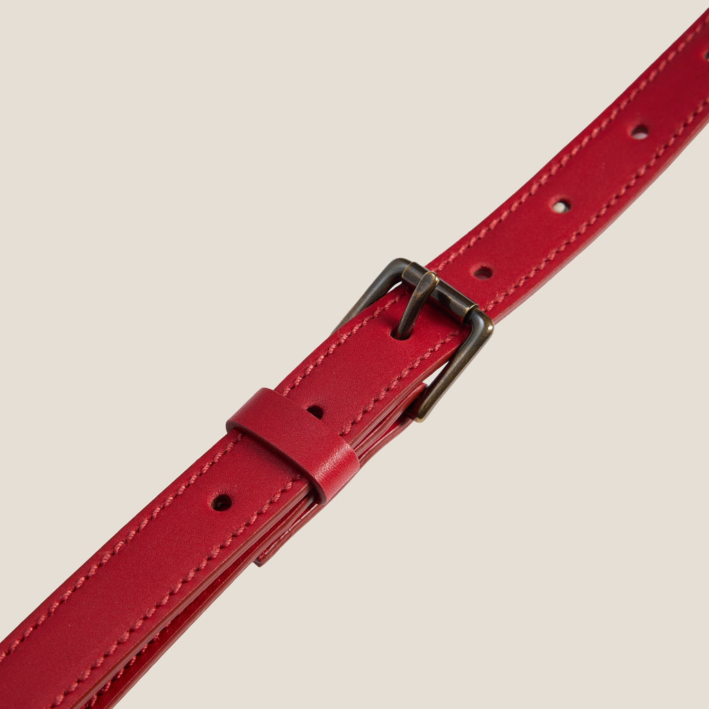 Adjustable Crossbody Strap - Leather Red