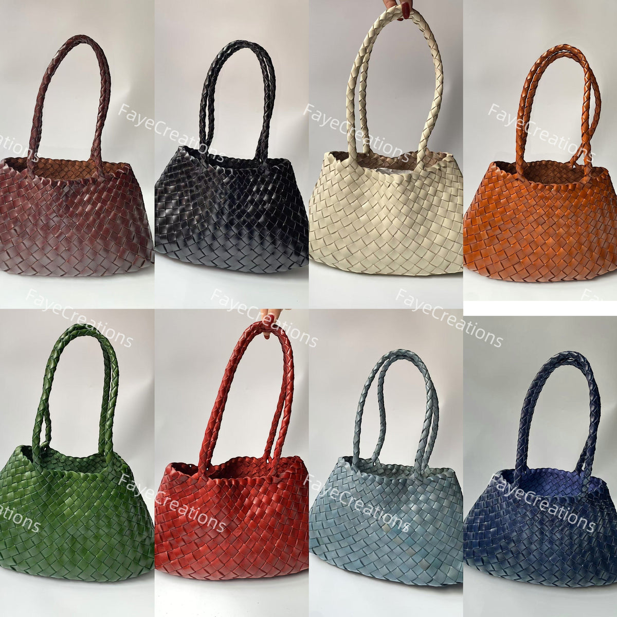 Opal Woven Full-Grain Leather Tote Bag