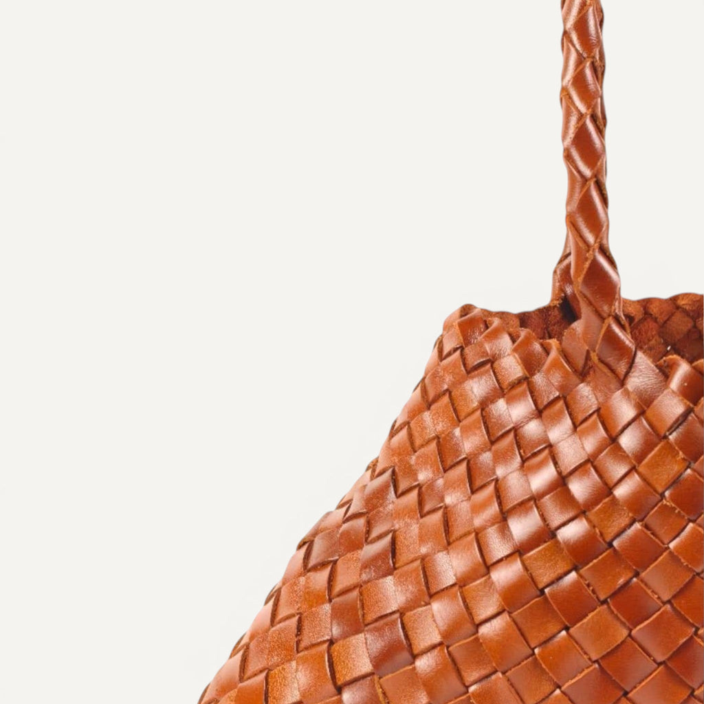 Opal Woven Full-Grain Leather Tote Bag
