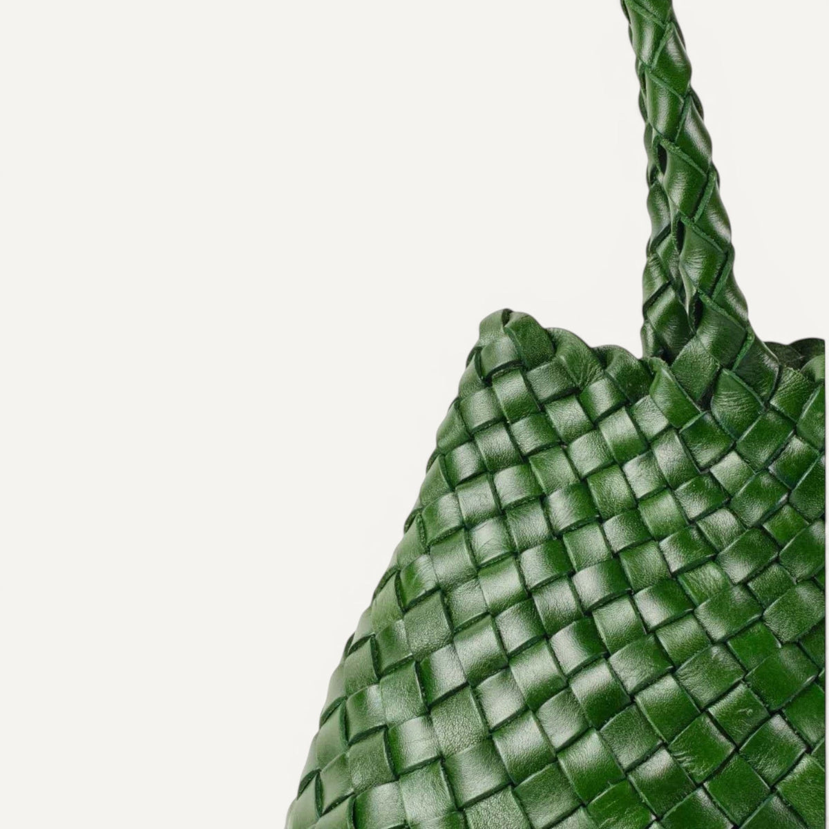 Opal Woven Full-Grain Leather Tote Bag