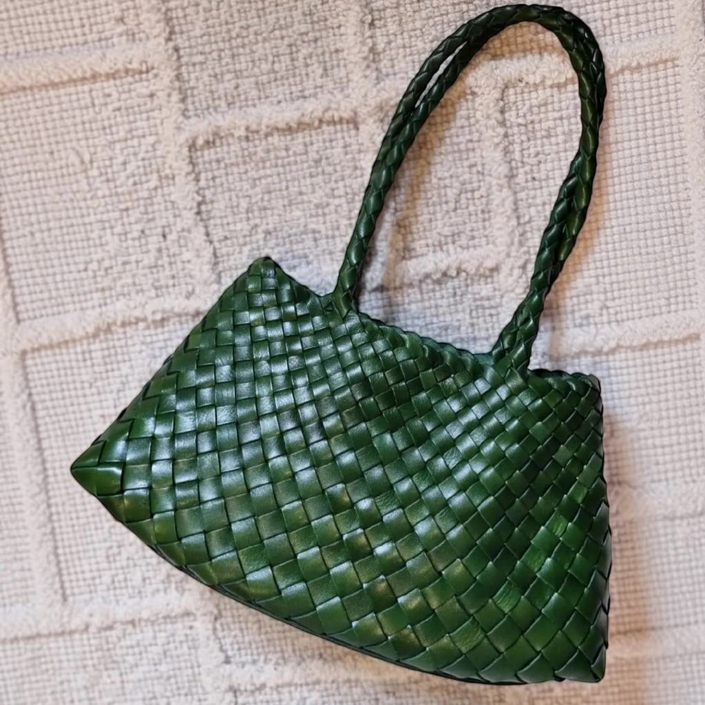 Opal Woven Full-Grain Leather Tote Bag