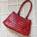Opal Woven Full-Grain Leather Tote Bag