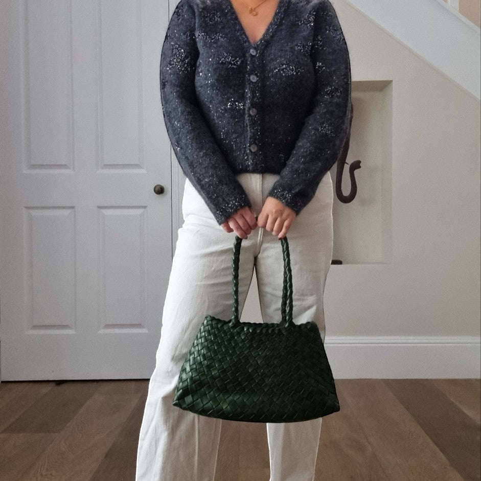 Opal Woven Full-Grain Leather Tote Bag