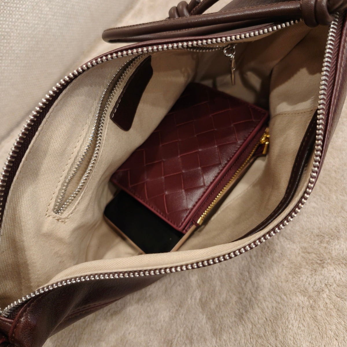 Lola Sheepskin Woven Wallet