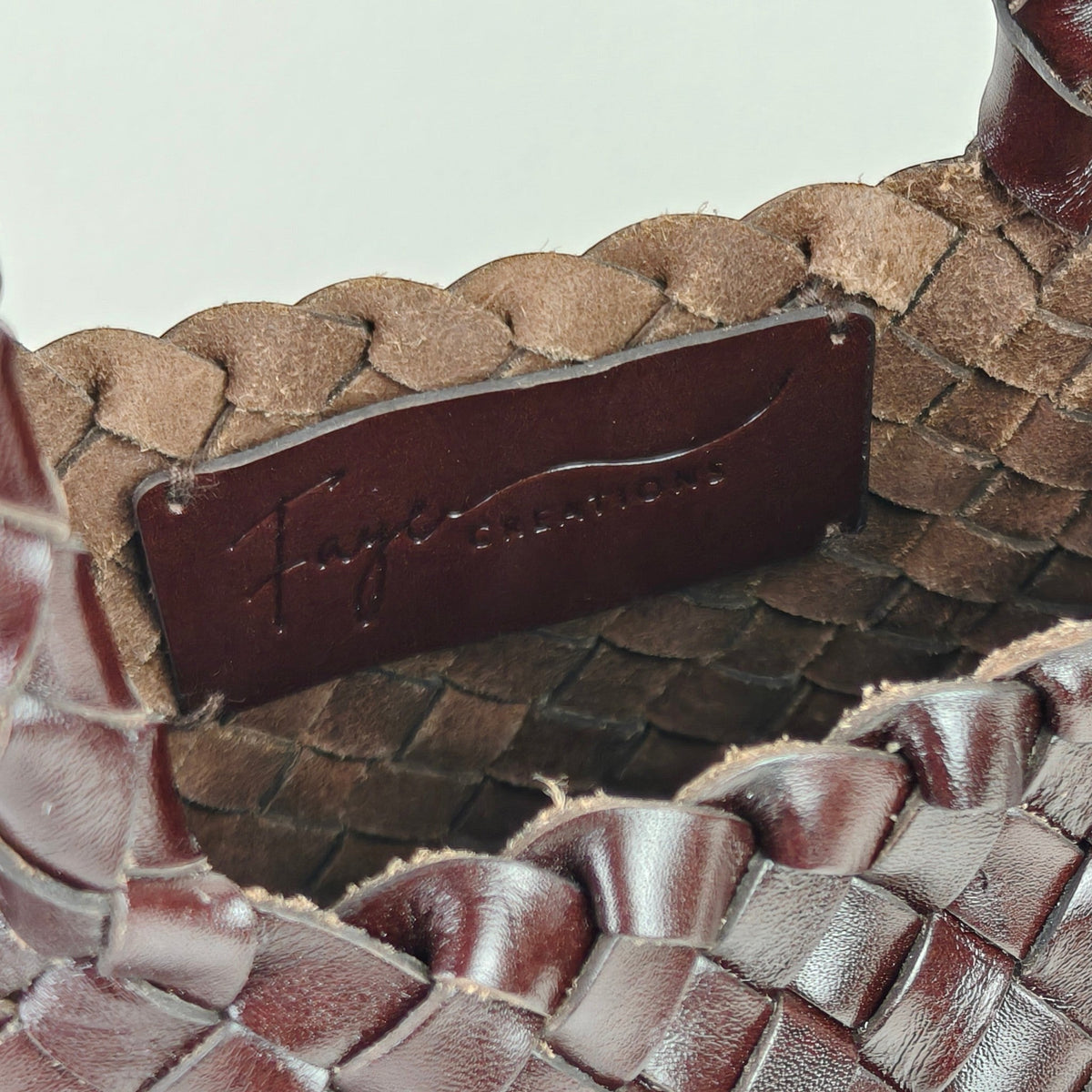 Opal Woven Full-Grain Leather Tote Bag
