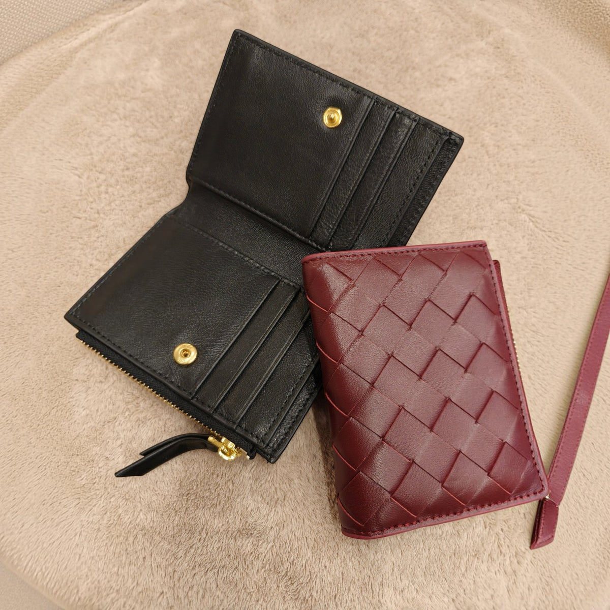 Lola Sheepskin Woven Wallet