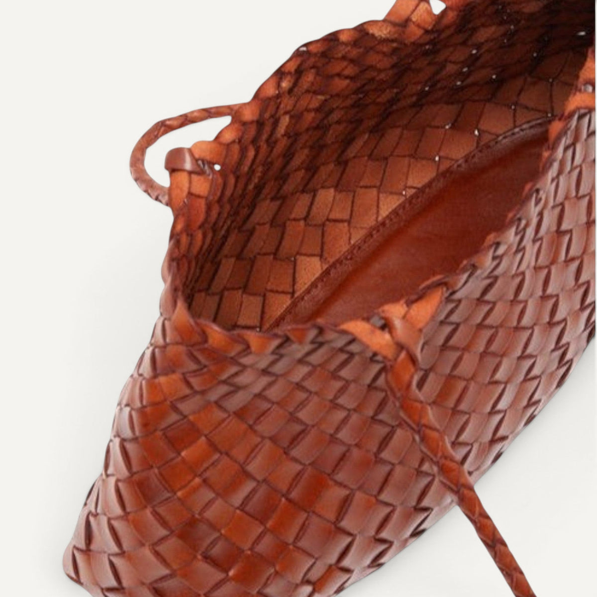 Opal Woven Full-Grain Leather Tote Bag